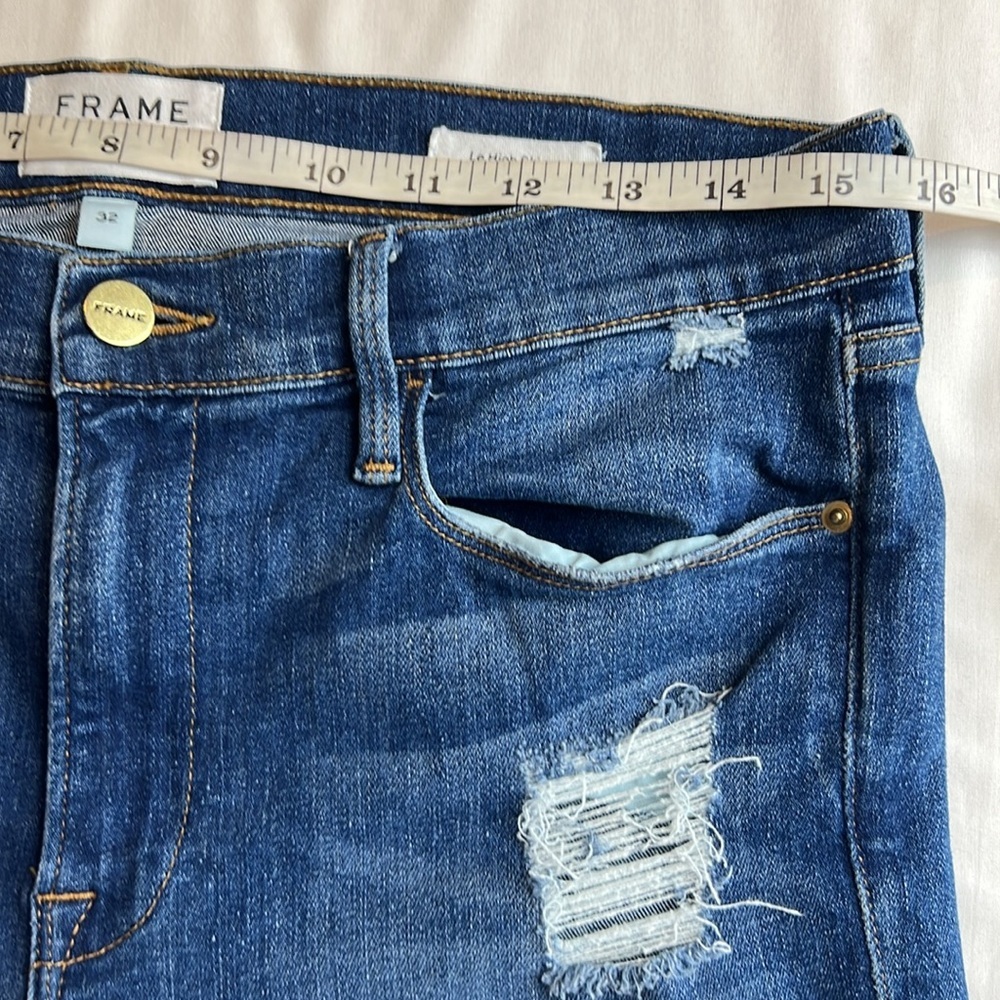 Frame Le High Skinny Crop Jeans Distressed High Rise Stretch Jeans New - Picture 7 of 12